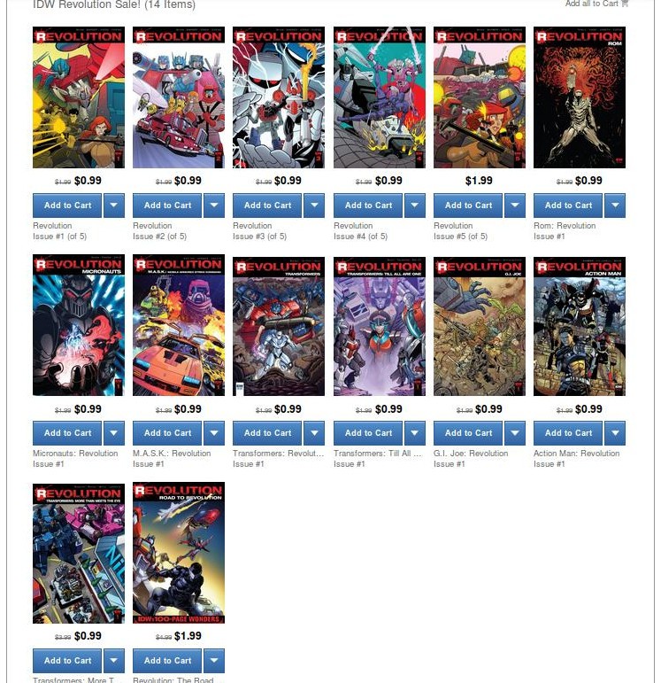 Transformers News: IDW Revolution Flash Sale on ComiXology, Ends 01/02