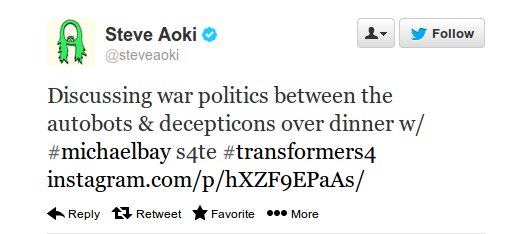 Transformers News: Steve Aoki to Contribute to Transformers: Age of Extinction Music?