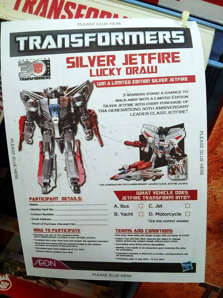 Transformers News: Lucky Draw Silver Jetfire Revealed