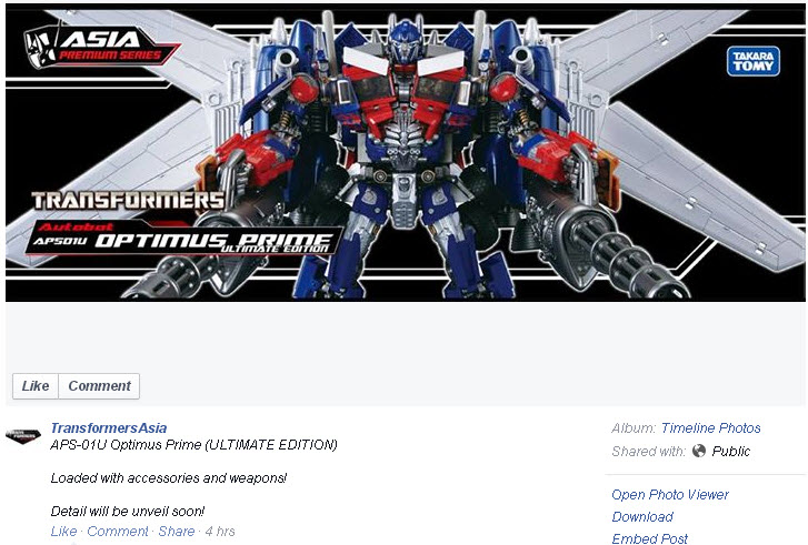 Transformers News: Takara Tomy Asia Premium Series Ultimate Optimus  Prime APS-01 Revealed