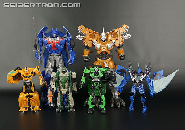 Transformers News: New Galleries: Transformers Age of Extinction Flip and Change Grimlock, Smash and Change Optimus Pri