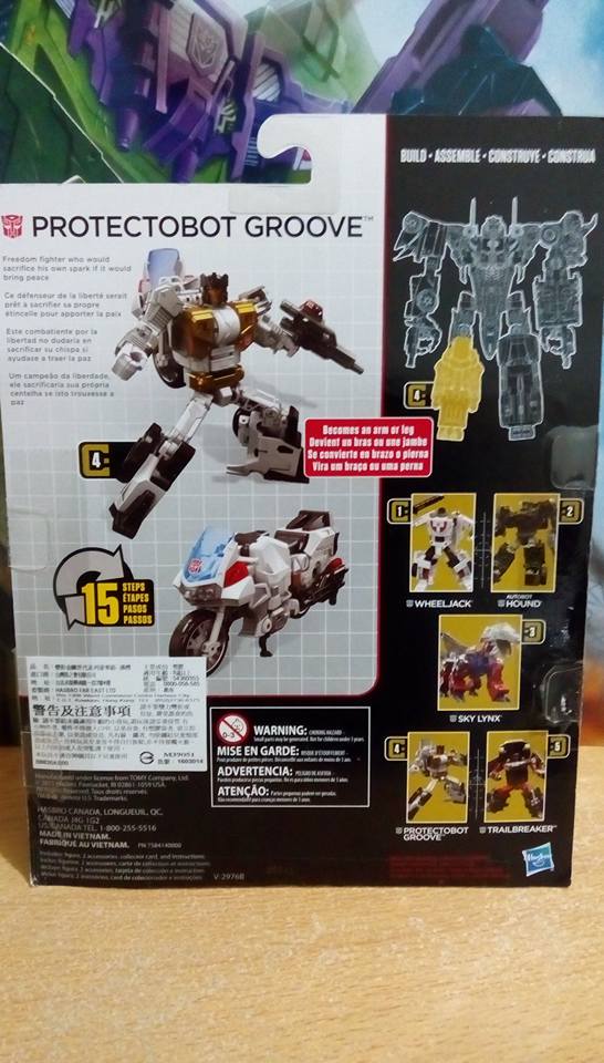 Transformers News: Back of Card of Transformers Combiner Wars Groove Has Him Part of Sky Reign