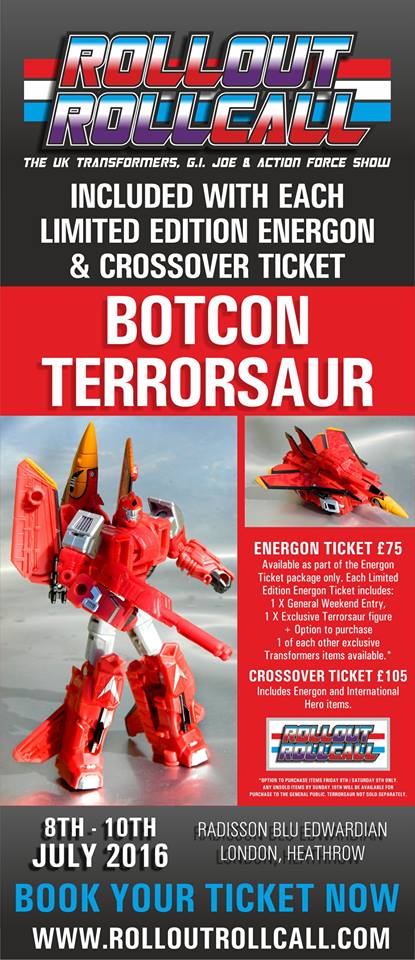 Transformers News: Roll Out Roll Call 2016 - Exclusive BotCon Terrorsaur Announced
