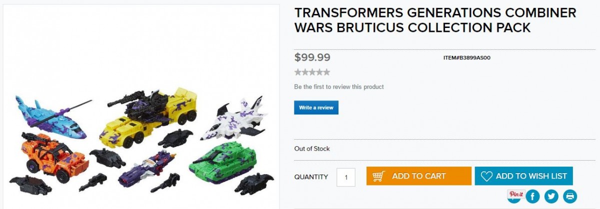 Transformers News: Transformers Combiner Wars G2 Bruticus Instock Online at Hasbro Toy Shop