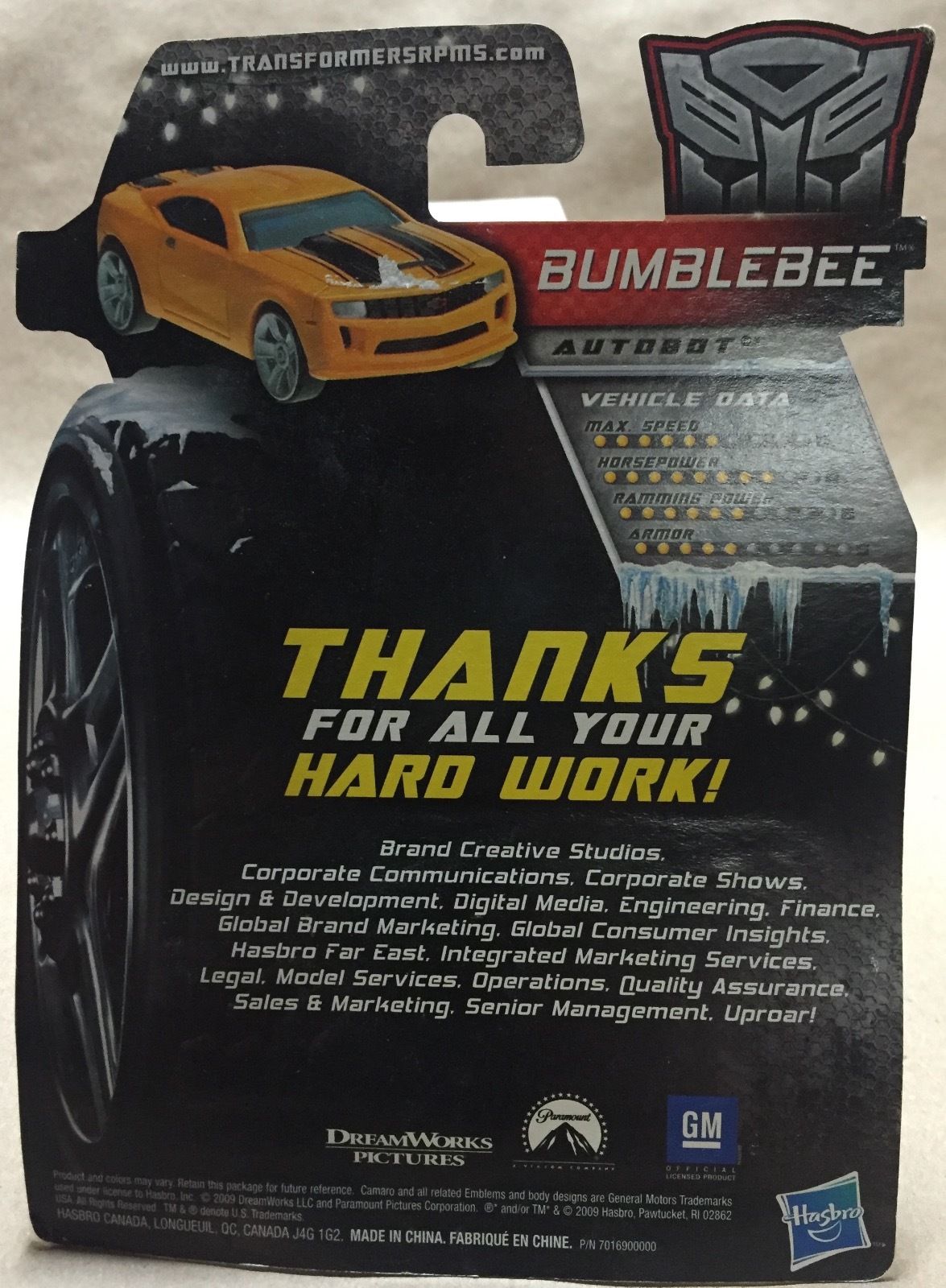 Transformers News: Hasbro Employee-Exclusive 2009 Bumblebee RPM on eBay