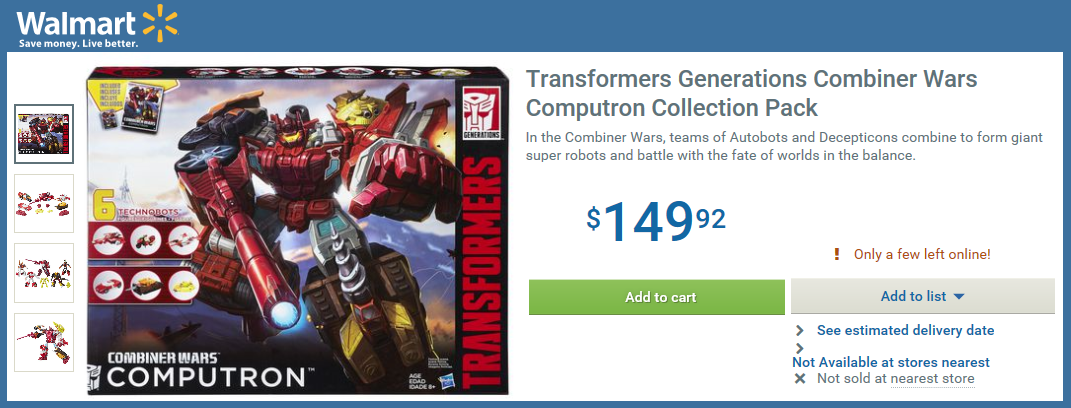Transformers News: Transformers Combiner Wars Computron Collection Pack Up At Wal-Mart.ca