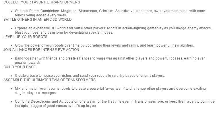 Transformers News: New Transformers: Generations Collide Mobile Game Announced