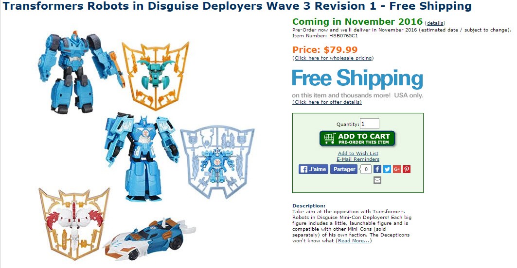 Transformers News: New Listings for Robots in Disguise Hyper Change Wave 9 and Deployers Revision Case