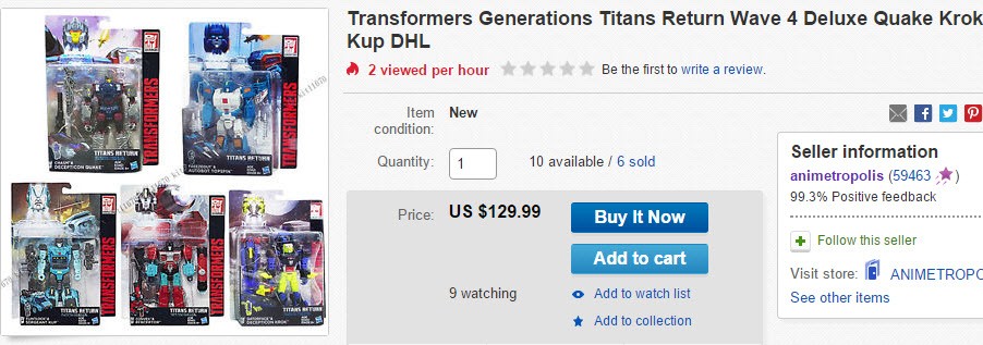 Transformers News: All Classes for Titans Return Wave 4 Available on E-bay