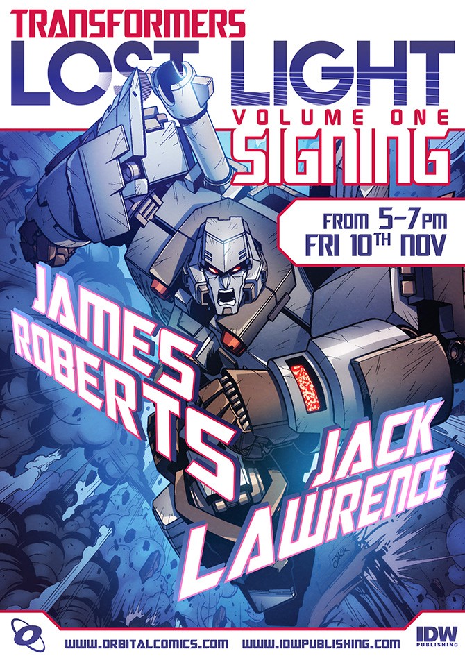 Transformers News: IDW Transformers: Lost Light Volume 1 Launch Event at Orbital Comics, London, UK