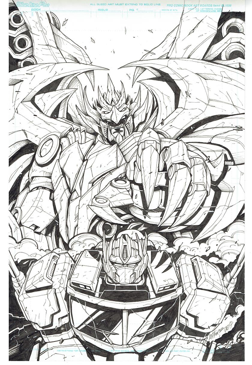 Transformers News: Inked Lineart for Variant Cover IDW Optimus Prime #16 by Marcelo Matere