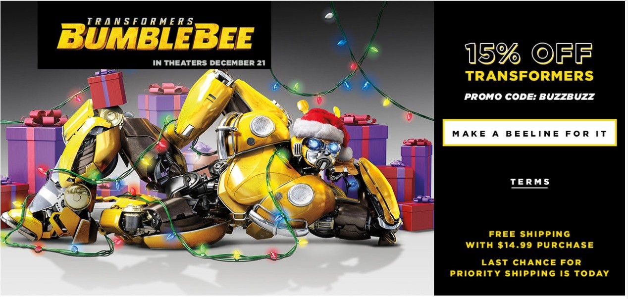 Transformers News: A Festive 15% Off Promo From Hasbro Toy Shop