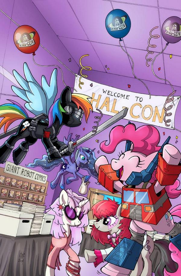 My Little Pony / Transformers / GI Joe Crossover Exclusive HalCon Cover by  Casey Coller and JP Bove