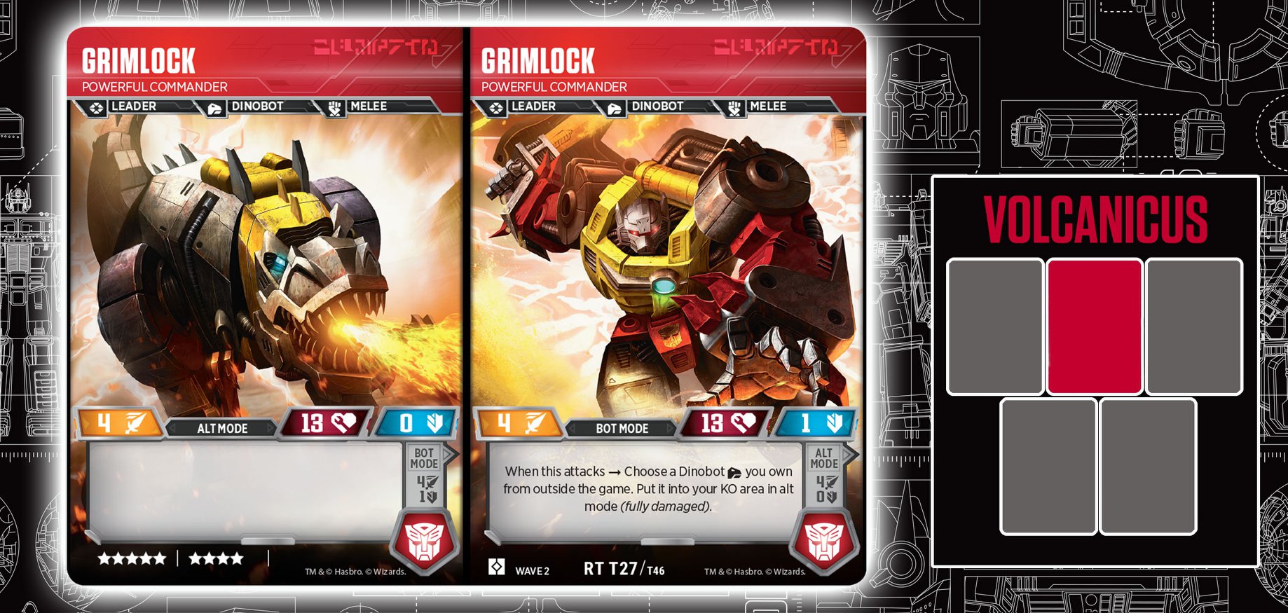 volcanicus in depth analysis and more reveals for official transformers trading card game - fortnite banniare secrete