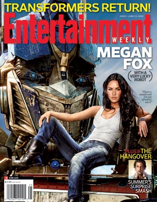 308px x 396px - Optimus Prime and Megan Fox on cover of EW - Transformers