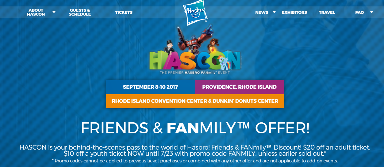 Transformers News: HASCON 2017 - Friends and 'FANmily' Offer