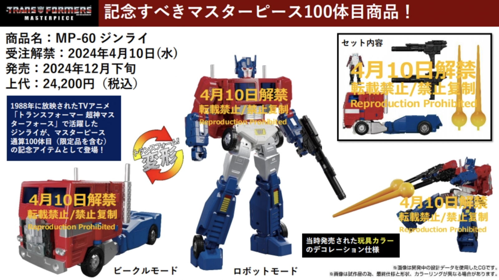 Transformers News: New Images Surface of MP-60 Ginrai and MPG-09 Super Ginrai