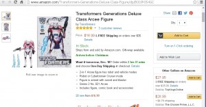 Transformers News: Transformers Generations Arcee instock at Amazon.com