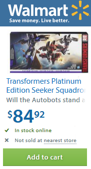 Transformers News: Hasbro Transformers Platinum Edition Seeker Squadron 3-Pack: Listed at Wal-Mart.ca