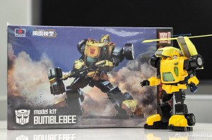Transformers News: In Hand Images of Flame Toys Bumblebee Model Kit Completed and Box Art