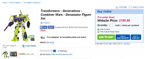 Transformers News: Transformers Generations Devastator on preorder at Toysrus.ca