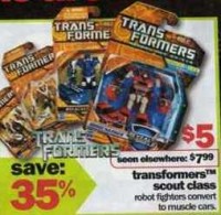 Transformers News: Black Friday Deals: RtS Scouts at Five Below for $5.00
