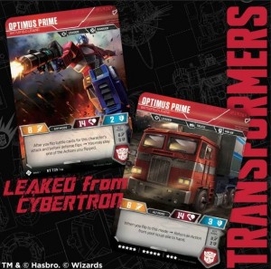 Leaked from Cybertron- Optimus Prime as featured in the Transformers Trading Card Game