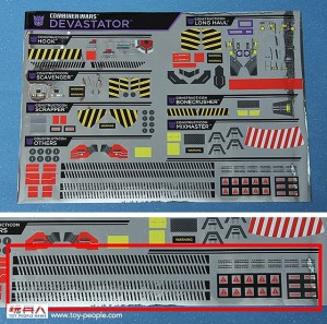 Transformers News: Official Decals Revealed for Transformers Generations Combiner Wars Wave 3,4 and Devastator