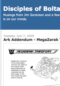 Transformers News: Ark Addendum:  'MegaZarak Transforms' (Base Mode)