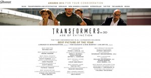 Transformers News: Paramount Asking to Consider Transformers: Age of Extinction For Best Picture 2014 Academy Award