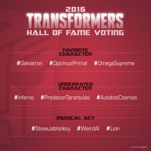 Transformers News: Hasbro's 2016 Transformers Hall of Fame Voting Now Open - UPDATED