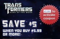 Transformers News: Transformers Facebook Fans Get $5 Off Coupons