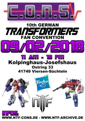 Transformers News: German Transformer Fan Convention C.O.N.S. X is on 2nd of September 2018