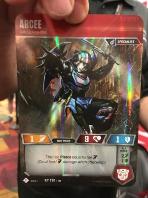 Transformers News: Arcee and Demolisher revealed for the Official Transformers Trading Card Game