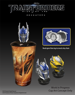 Transformers: Age of Extinction Theater Concession Promo Cup and Topper