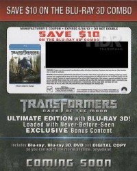Transformers News: Transformers Dark of the Moon Blu-ray with $10 Off Coupon for 3D Ultimate Edition