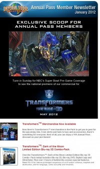 Universal Studios Hollywood Transformers: The Ride Commercial to Air During Super Bowl Pre-Game