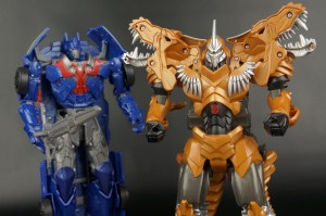 Transformers News: New Galleries - Transformers Age of Extinction Flip and Change Grimlock, Smash and Change Optimus Prime
