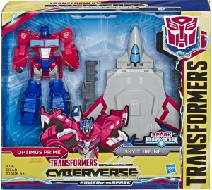 Transformers News: New Images of Cyberverse Spark Armor Bumblebee and Optimus with Ark Armor