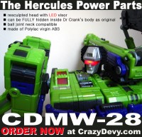 Transformers News: CrazyDevy CDMW-28  Hercules Head Upgrade