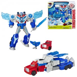 Transformers News: Transformers Robots in Disguise Power Surge Optimus Prime Stock Photo