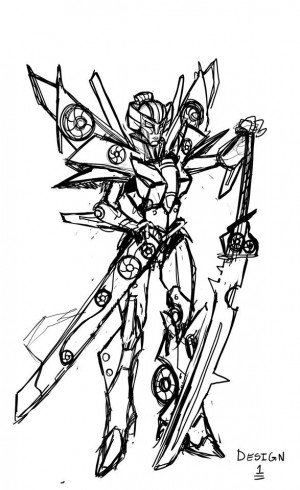 Transformers News: Early Design Concept Sketches of Fan Built Bot Windblade