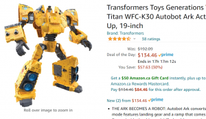 Transformers News: Amazon.ca Deals Include Titan Class Ark for $134 (104 USD) and other Great Transformers Sales