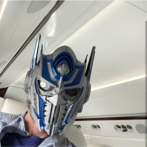Transformers News: Transformer 5: The Last Knight Director Michael Bay wears new Optimus Prime Helmet