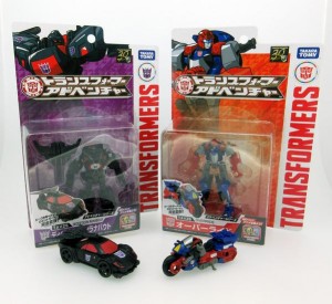 Transformers News: In Package Images of Takara Transformers Adventure TAV 25 Runabout and 26 Override