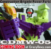 Transformers News: CrazyDevy.com CDMW-05 Add-On Hands for G1 Devastator