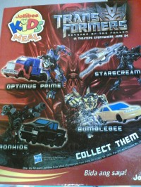 Transformers News: Jollibee Kid's Meal ROTF toys from the Philippines