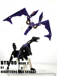 Transformers News: BTS-05 Nightfang & Savage Preorder Up: Combines with Tremor & Frequency