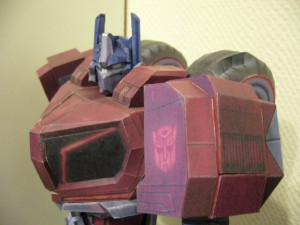 Transformers News: Detailed And Articulated WFC Optimus Papercraft Figure