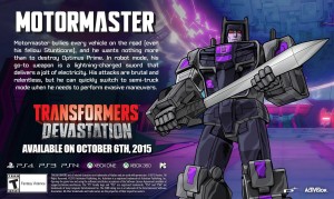 Transformers News: Transformers: Devastation Character Bio Update - Motormaster
